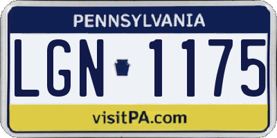 PA license plate LGN1175