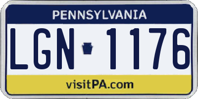 PA license plate LGN1176