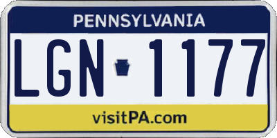 PA license plate LGN1177