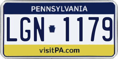 PA license plate LGN1179