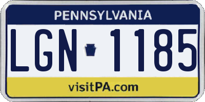 PA license plate LGN1185