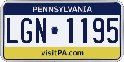 PA license plate LGN1195