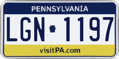 PA license plate LGN1197