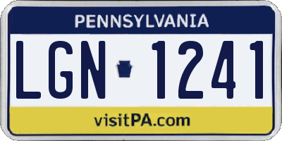 PA license plate LGN1241