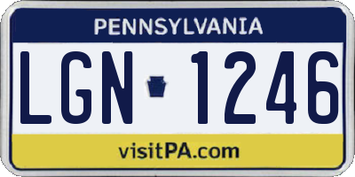 PA license plate LGN1246