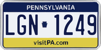 PA license plate LGN1249