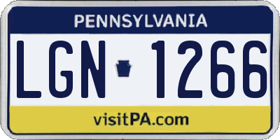 PA license plate LGN1266
