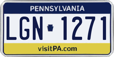 PA license plate LGN1271
