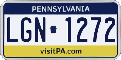 PA license plate LGN1272