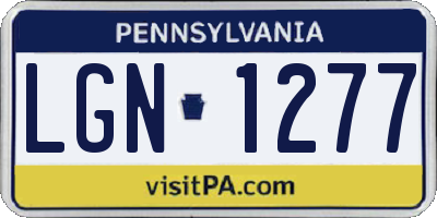 PA license plate LGN1277