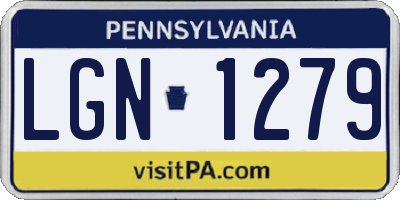 PA license plate LGN1279