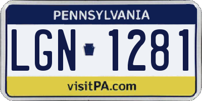 PA license plate LGN1281
