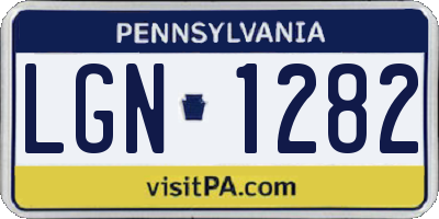 PA license plate LGN1282
