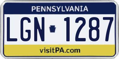 PA license plate LGN1287