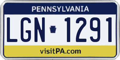 PA license plate LGN1291