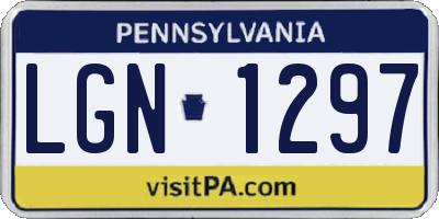 PA license plate LGN1297