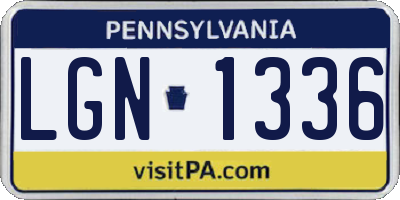 PA license plate LGN1336