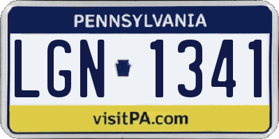 PA license plate LGN1341