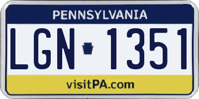 PA license plate LGN1351