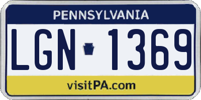 PA license plate LGN1369