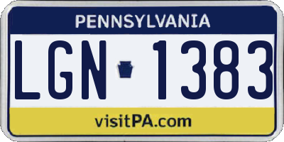 PA license plate LGN1383
