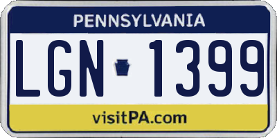 PA license plate LGN1399