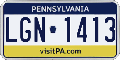 PA license plate LGN1413
