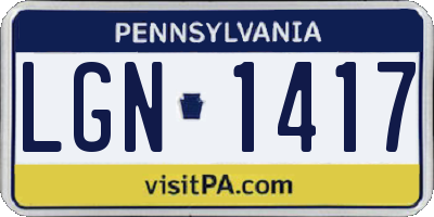 PA license plate LGN1417
