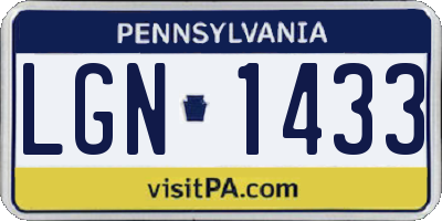 PA license plate LGN1433