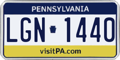 PA license plate LGN1440