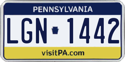 PA license plate LGN1442