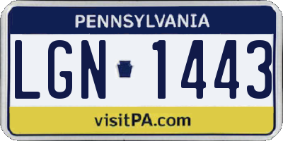 PA license plate LGN1443