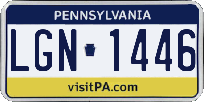 PA license plate LGN1446