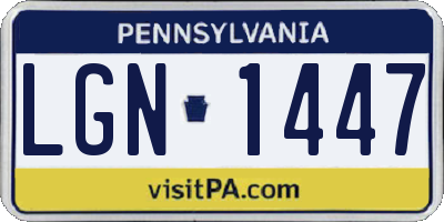 PA license plate LGN1447