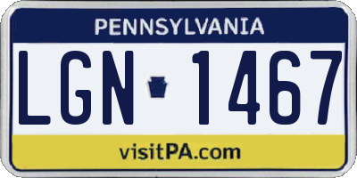 PA license plate LGN1467