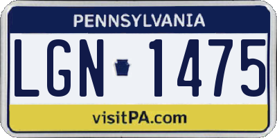 PA license plate LGN1475