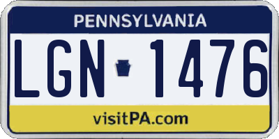 PA license plate LGN1476