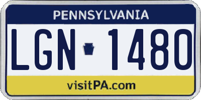 PA license plate LGN1480