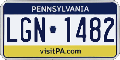 PA license plate LGN1482