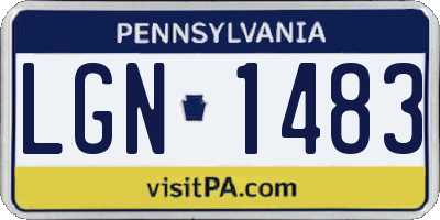 PA license plate LGN1483