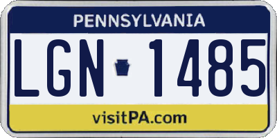 PA license plate LGN1485
