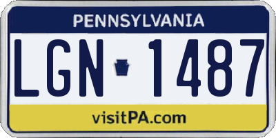 PA license plate LGN1487