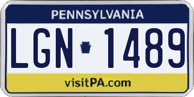 PA license plate LGN1489