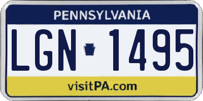 PA license plate LGN1495