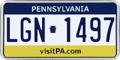 PA license plate LGN1497