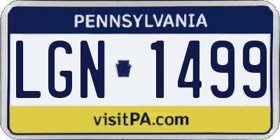 PA license plate LGN1499