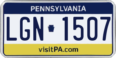 PA license plate LGN1507