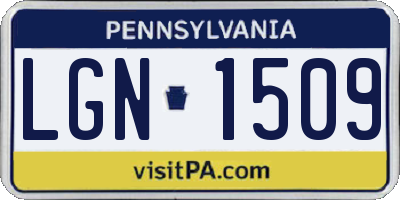 PA license plate LGN1509