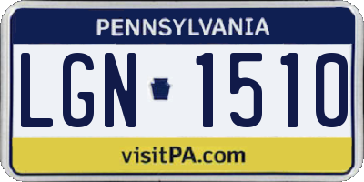 PA license plate LGN1510