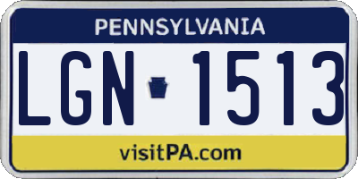 PA license plate LGN1513
